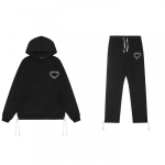 Ameerika Streetwear Paaride Fliisist Treening&uuml;likond S&uuml;dameprindiga Huppar Joggerp&uuml;ksid L&otilde;tv L&otilde;ige Noorte Mood XL black