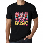Meeste graafilise tr&uuml;kiga t-s&auml;rk Love is in The Music s&uuml;gavmust XS must