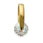 Les Tr&eacute;sors De Lily [B8505] - Pendentif Plaqu&eacute; Or 'Unique' Blanc dor&eacute; - 5x12 mm valge