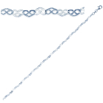 Les Tr&eacute;sors De Lily [B9926] - Bracelet Argent 'Love' argent&eacute; - 4 mm h&otilde;be