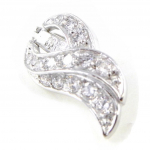 Les Tr&eacute;sors De Lily [E9204] - Pendentif Argent 'Les Ailes d'Ange' Blanc argent&eacute; (rhodi&eacute;) - 10x17 mm valge