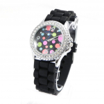 Les Tr&eacute;sors De Lily [I2716] - Montre Design 'Absolu' noir multicolore must