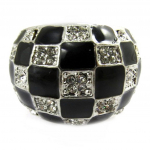 Bague Cr&eacute;ateur 'Scarlett' noir blanc 50 must