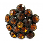 Les Tr&eacute;sors De Lily [N9300] - Bague Cr&eacute;ateur 'Scarlett' marron oranž
