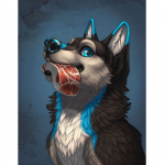 Ruut/&uuml;mmargune teemant 5D DIY Teemanttikandid Husky Liha s&ouml;&ouml;mine Teemantmaal Ristpistes Vesi Teemant Looma Mosaiik Kaunistus Full Square (20X30CM)