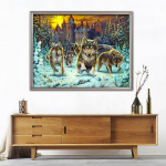 5D DIY Teemantmaal Hunt Rhinestone Pilt Teemanttikandid Loom Ristpistes Talvine seinakaunistus Full Round 20X30CM