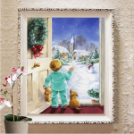 T&auml;isruudu puur Teemantmaaling 5D Maastiku Seina Kunst Decor DIY Teemanttikandid K&auml;sitsi valmistatud kingitus Full Round (20X30CM)