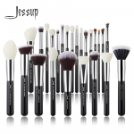 Jessup Meigipintslite komplekt Must/H&otilde;bedane Professionaalne koos Natural Hair Foundation Powder Lauv&auml;rviga Meigipintsliga P&otilde;sepuna 25tk 25CM*15CM*5CM must/h&otilde;be
