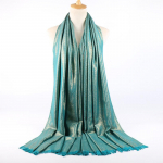 Kahepoolne kullast ja h&otilde;bedast narmastega naiste sall Soe sall 180cm