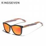 KINGSEVEN originaalse disainiga mitmev&auml;rvilised puidust p&auml;ikeseprillid meeste k&auml;sitsi valmistatud luksuslikud mood naiste peegliprillid M
