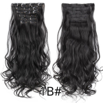16 Clips In Juuksepikendused Body Wave 22 tolline Juuksepikendusklamber Naistele S&uuml;nteetilised Juuksepikendused Must V&auml;rv must