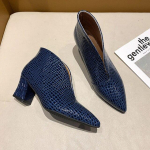 Fahsion Chelsea saapad naiste s&uuml;gise ussimustriga l&uuml;hikesed saapad V v&auml;ljal&otilde;ikega terava otsaga paksu kontsaga saapad 36 sinine