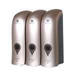 CHUANGDIAN manuaalne seebi dosaator, 3 kambriga x 300 ml/ 10,2 untsi seinale kinnitatav vedel&scaron;ampoonikarbis du&scaron;&scaron; kuld/&scaron;ampanjav&auml;rvi