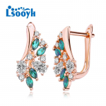 LSOOYH Clip K&otilde;rvar&otilde;ngad Roosa kullav&auml;rvi Moodne k&otilde;rvar&otilde;ngas Naistele &Otilde;&otilde;nesroheline Kuubik Tsirkooniumoksiidist Stud K&otilde;rvar&otilde;ngad Ehted A