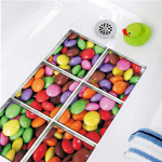 6 tk Rainbow Candy vannikleebis libisemiskindel veekindel 3D efektiga isekleepuv vannitoakleebis PVC eemaldatav dekoratiivne seinamaal 15x15cm