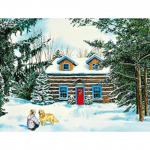 DIY 5D Teemantmaal Talvine maastik Rhinestone Pilt Ristpiste komplekt T&auml;ielik teemanttikandiga mosaiigiga dekoratiivne maal Full Round 20x30CM