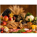 &Uuml;mmargune puur Teemantmaal Ristpistes Toiduviljad Teemanttikandid Kleebised Pulmakaunistus Full Round 20x30CM