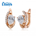 LSOOYH Clip K&otilde;rvar&otilde;ngad Roosa kullav&auml;rvi Moodne k&otilde;rvar&otilde;ngas Naistele Geomeetria Cubic Zirconia Stud K&otilde;rvar&otilde;ngad Ehted A