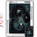 Teemanttikandid Hiina draakon 5D DIY Teemantmaal Ristpistes Rhinestone Full Round 20X30CM