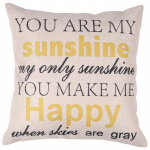 Uus You are my Sunshine & puuvillane linane kallutatav padjakate padjakatted padjap&uuml;&uuml;r