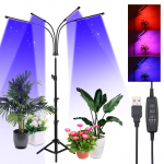 4-pealised LED-id kasvavad valgust reguleeritava statiivialusega t&auml;isspektriga taimekasvatuslamp 10 80W 80LEDs