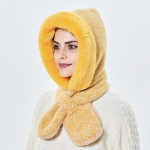 Naiste talvine m&uuml;ts salliga, &uuml;hes t&uuml;kis m&uuml;ts, pl&uuml;&uuml;sis pullover, tuulekindel paksendatud soe m&uuml;ts sinine