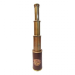 19,05 cm teleskoop messingist Victorian Marine 1915 pruuni nahaga ( Pruun antiik, 3 kokkupandav