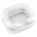 Kaasaskantav juuksepesukauss puuetega inimestele m&otilde;eldud PVC &scaron;ampoonialusele koos &auml;ravoolutoruga t&auml;ispuhutava &scaron;ampoonivanniga