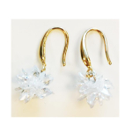 Lily-Crystal [R8155] &ndash; h&otilde;bedased k&otilde;rvar&otilde;ngad  Sissi  kuldsed valged (Kristall) - 12 mm valge