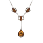 Les Tr&eacute;sors De Lily [R5656] &ndash; k&auml;sit&ouml;&ouml;na valmistatud h&otilde;bedast kaelakee  Inspiration  Amber konjakih&otilde;be (roodiumiga kaetud) - 33x8mm pruun