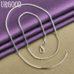 925 Sterling H&otilde;bedast ruuduline Kaelakee Moeehted 50cm