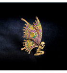 Blucome vintage sulamist ingli liblika tiivad haldjas prossid naistele prossid emailiga pimestamisvastased n&ouml;&ouml;pn&otilde;elad ingli disainer ehteid kingitus lilla