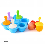 1 tk 7 auku Ice Cream Pops Silikoonist vorm J&auml;&auml;tisepallide tegija Popsicles Vormid Baby Fruit Shake Kodu K&ouml;&ouml;gitarvikud T&ouml;&ouml;riist sinine