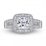 Bague Ringen 925 Sterling H&otilde;bedane isiksus, loov ruudukujuline teemant tsirkoonist s&otilde;rmus naiste rea teemant Euroopa ja Ameerika s&otilde;lm s&otilde;brap&auml;eva kingitus 1.2ct US No.5 valge