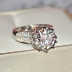 Solid 925 h&otilde;be Vs2 l&otilde;igatud teemant s&otilde;rmus Unisex Rock Bizuteria Anillos De Wedding Bands Teemant Ehted Anel Naiste Box Mehed 7 valge