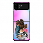 Luksuslik Super Mom Baby Girl telefoni&uuml;mbris Samsung Galaxy Z Flip 4 Z Flip3 5g &uuml;mbris Galaxy Z Flip PC k&otilde;vakaane Couqe Fundas jaoks Samsung Z Flip