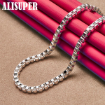 925 Sterling h&otilde;be 4 mm 18 tolli karbikett kaelakee ehted 45cm