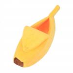 V&auml;ike lemmiklooma voodi banaani kujuga soe pehme pl&uuml;&uuml;sist hingav voodi Banaani kassi voodi L kollane