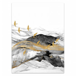 P&otilde;hjamaade abstraktne kunst maastik Hall kuldne kombineeritud maal Seinakunst Pilt L&otilde;uendiplakatitr&uuml;kk elutoa kaunistamiseks 21x30cm No Frame