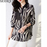 MODIQUE 2023 Summer Plus Size Naiste puuvillane linane &scaron;ifoonpluus S&auml;rgid Vintage suvise tr&uuml;kiga mantlid Oversize varrukatega n&ouml;&ouml;bid XL must