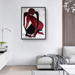 Abstraktne tegelane M&otilde;elge alla Plakati l&otilde;uendi tr&uuml;kkimine Maalimine Vahek&auml;ik Koridor Dekoratsioon Maalimine Elutoa Sisustus 21*30cm