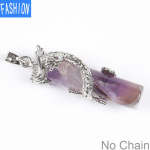 Klassikaline looduslikust kivist kaelakee ripats Tribal Totem Dragon m&auml;hisega kristallsammas meestele ja naistele blackonyx