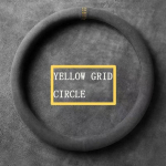 38cm Suede Cow Leather Car Steering Wheel Cover Hollow pattern for BMW E90 F01 F06 F10 F15 F16 F20 F21 F25 F26 F30 F32 Round yellow line black