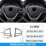 RRX BMW X3 F25 X4 F26 2011-2017 s&uuml;sinikkiust sisekujundusega rooliratta k&auml;iguvahetuse sisekujundusega katte kleebis auto Steering Wheel A gray