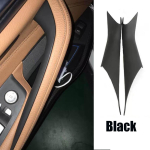 2 pieces Interior Door Panel Grab Handle Covers Carbon Fiber Armrest Protective Trim For BMW 5 Series G30 G38 2pcs black black