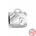 Uus 925 h&otilde;bedane Kohvrid K&auml;ekotid Seljakotid Ostukotid Ripats Klassikalised helmed Fit Charms K&auml;ev&otilde;ru DIY Ehted