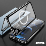 &Uuml;mbris iPhone 14 13 12 11 Pro Max/Samsung S22 S23 Ultra S21 Plus Magsafe 360&deg; T&auml;ielikult suletud kaitse Alumiiniumisulamist klaasist magnetiline &uuml;mmargune kate for iPhone 14 must