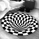 3D Vortex Illusion Must valge vaip P&otilde;hjamaade kaasaegne must auk &uuml;mmarguse alaga vaibad Geomeetriline libisemisvastane ruumikujundus Elup&otilde;randa vaip 100cm