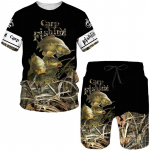 Camo Carp Fishing 3D Print Meeste Naiste T-s&auml;rk/l&uuml;hikesed p&uuml;ksid/komplekt Vabaaja Harajuku t&auml;navariided Spordir&otilde;ivad &otilde;ues kalap&uuml;&uuml;k jaht ca XL