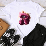 (Aasia suurus) Mood Akvarell Huul Sweet 90s Armas tr&uuml;kitud graafiline t-s&auml;rk Naiste vabaaja T-riietus vabaaja naiste l&uuml;hikeste varrukatega T-s&auml;rk S